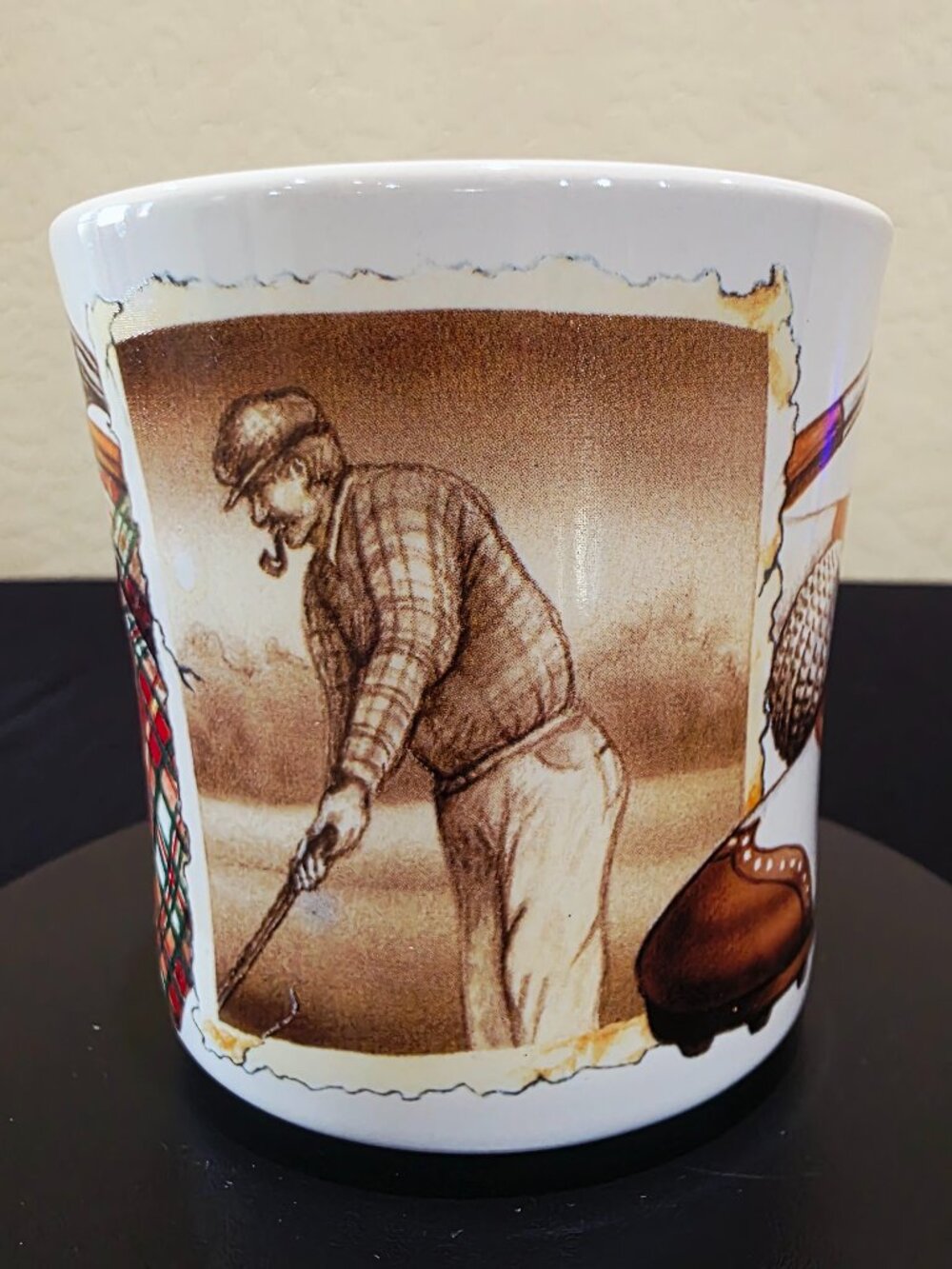 Vintage 1994 Sepia Photo Golf Golfer Potpourri Design Collectible Coffee Mug